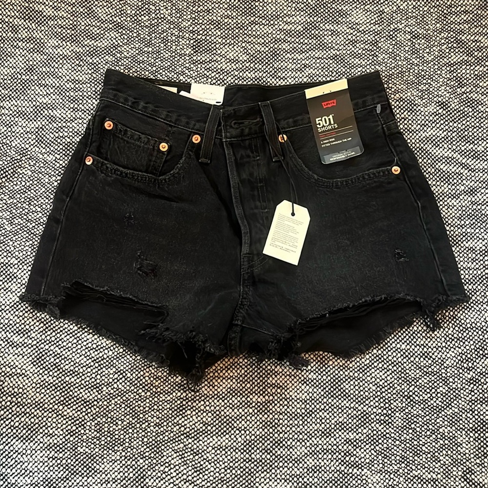 Levi’s black jean shorts